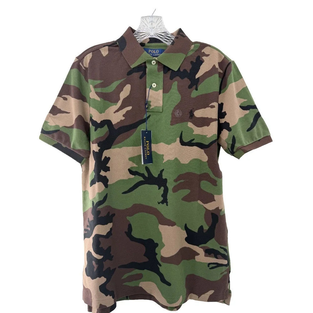 Polo Ralph Lauren Classic Cotton Collared Lightweight Camo Polo Size Small NWT